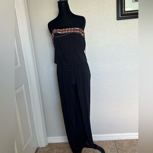 Cache Black Jumpsuit with Red Accents